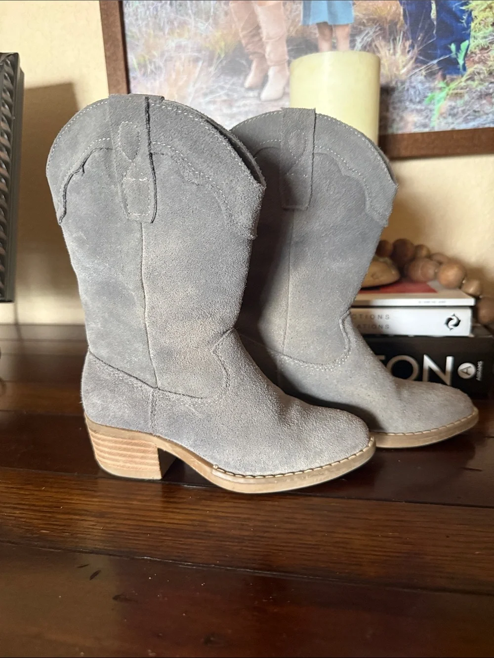 Rylee + Cru Western boot || dusty blue